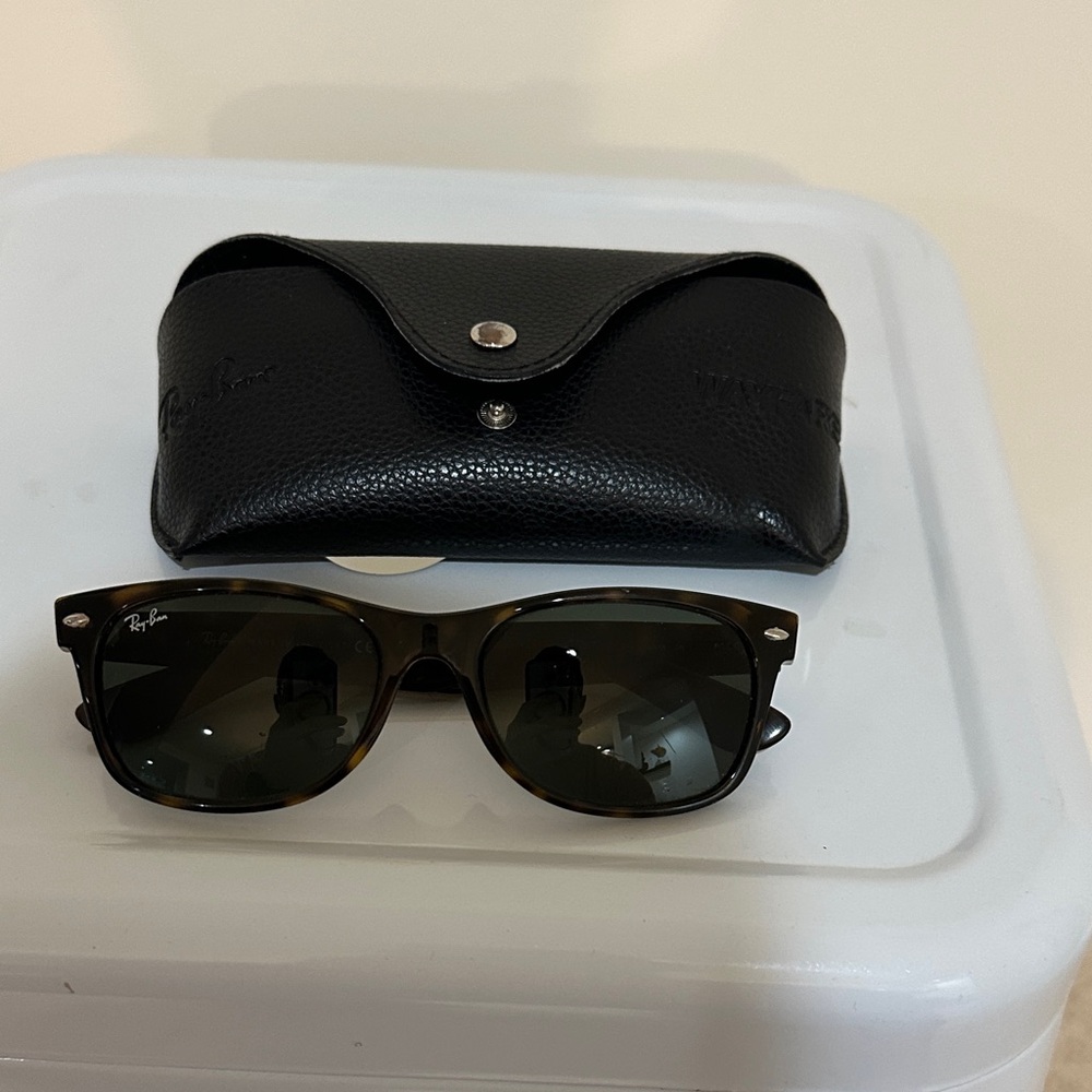 Ray-Ban Tortoise Shell Sunglasses with Black Case